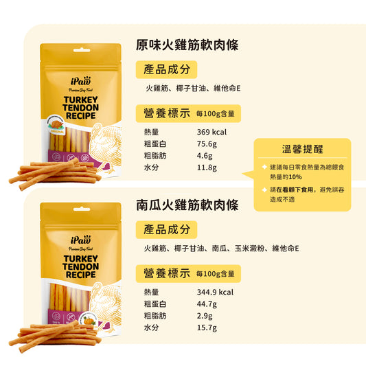 iPaw-Turkey Tendon for Dogs (Soft Strip)